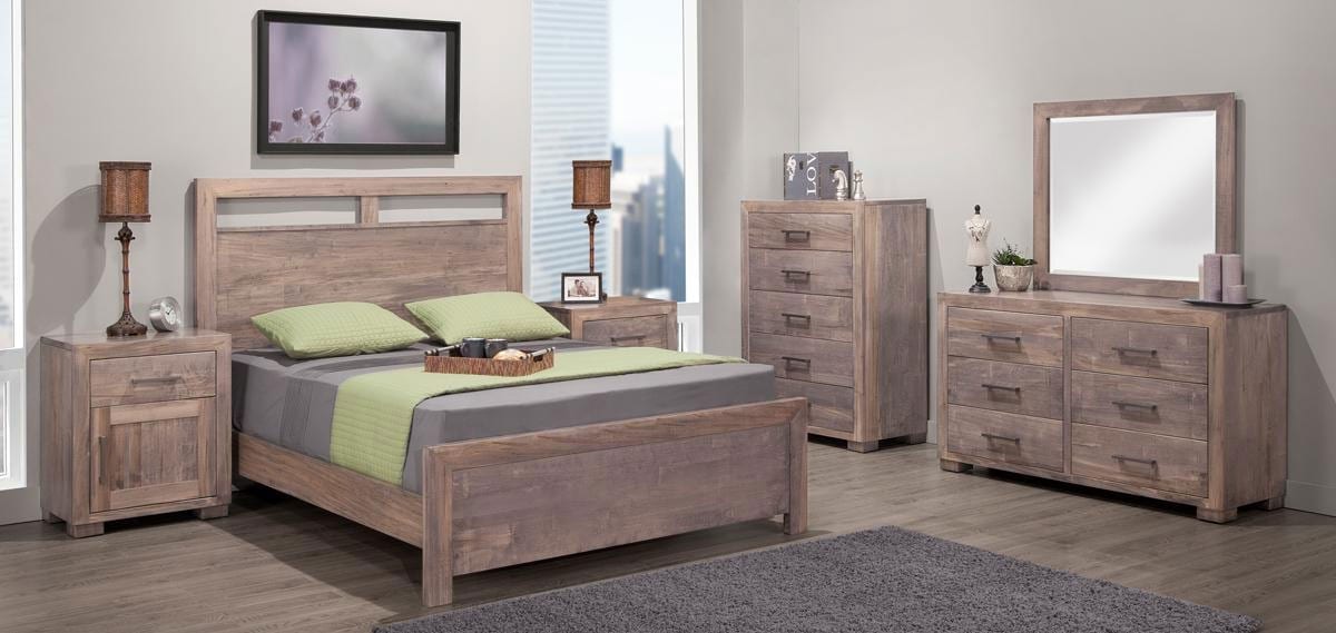 Steel City Bed W Low Footboard Bedroom Set 6 Pcs