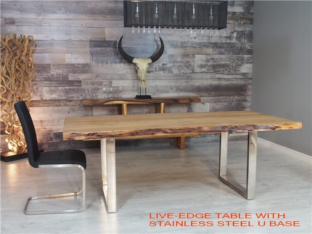 Solid Wood Live Edge Dining Table, Acacia Dining Table Canada