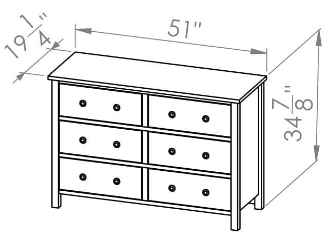 Harbourside 51inch 6 Drawer Dresser, 6 Drawer Dresser Size