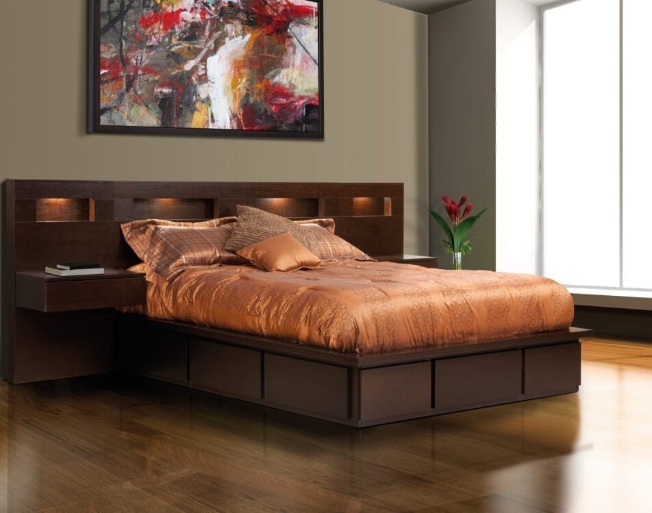 Soho Storage Platform Queen Bed Set w/2 Nightstands – 24in