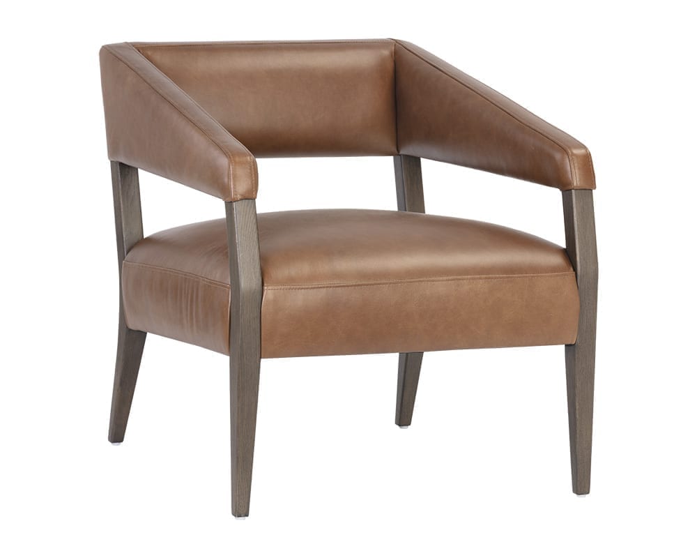 CARLYLE LOUNGE CHAIR - SHALIMAR TOBACCO LEATHER