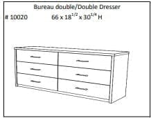 JLM Manhattan 6 Drawers Double Dresser with mirror