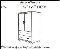 LUXEMBOURG 2-DRAWER ARMOIRE