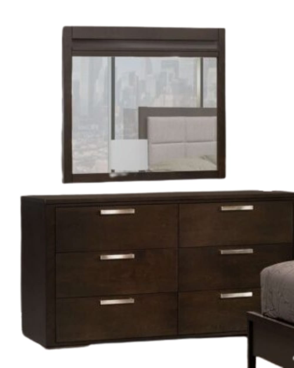 Kingston Six Drawers Small Double Dresser With Mirror
