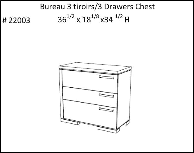 JLM Atlanta Bureau 3 tiroirs/3 Drawers Chest by meublesjlm