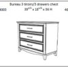 JLM GATINEAU Bureau 3 tiroirs/3 Drawers Chest by meublesjlm