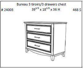 JLM GATINEAU Bureau 3 tiroirs/3 Drawers Chest by meublesjlm