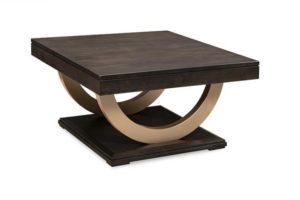 Contempo Pedestal Coffee Table with Metal Curves